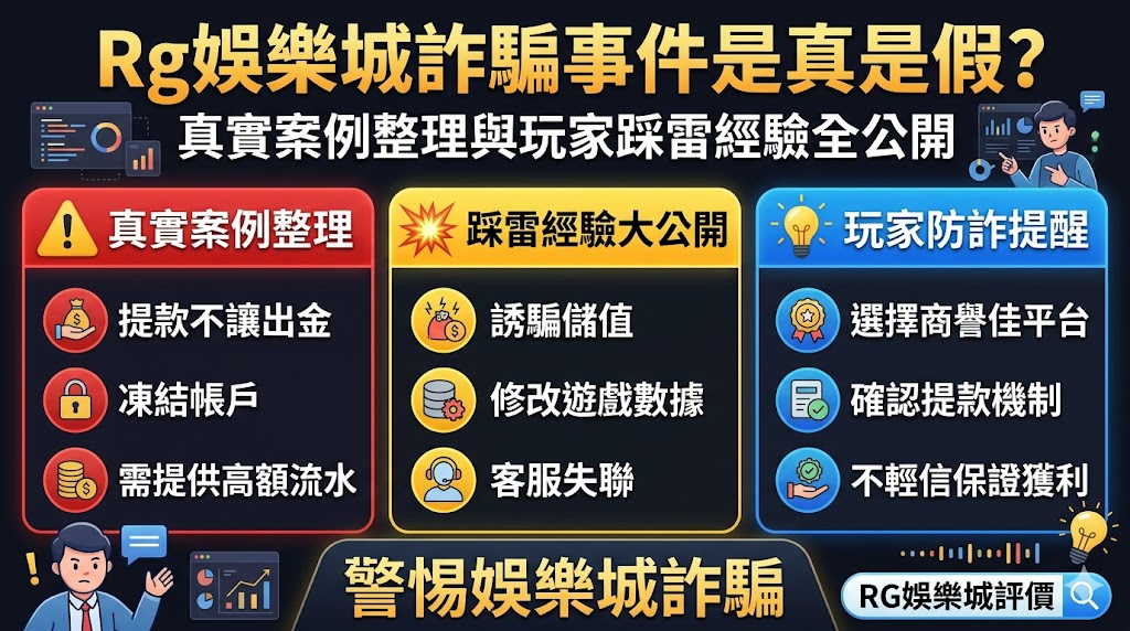 Rg娛樂城詐騙事件是真是假？真實案例整理與玩家踩雷經驗全公開
